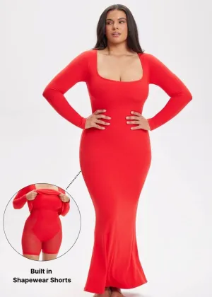 SecretSculpt Long Sleeve Midi Dress
