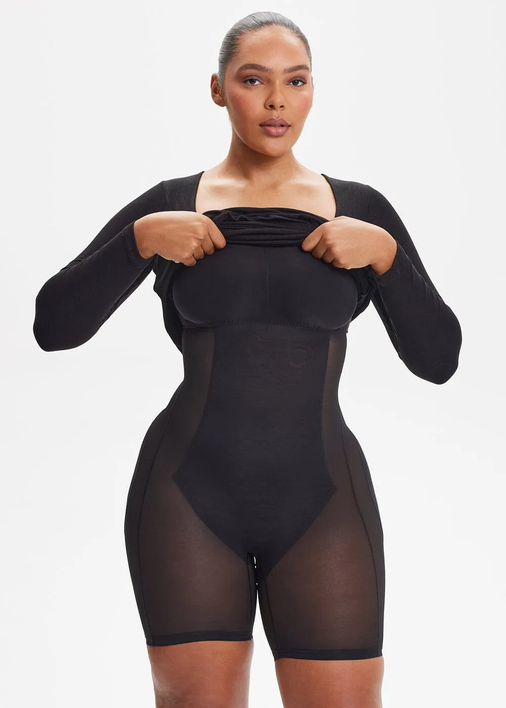 SecretSculpt Long Sleeve Midi Dress