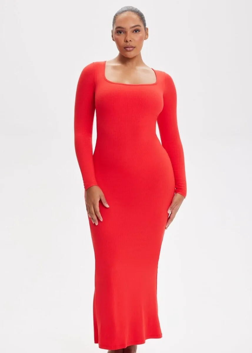 SecretSculpt Long Sleeve Midi Dress
