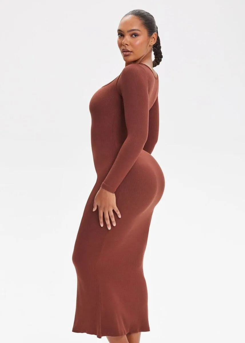 SecretSculpt Long Sleeve Midi Dress