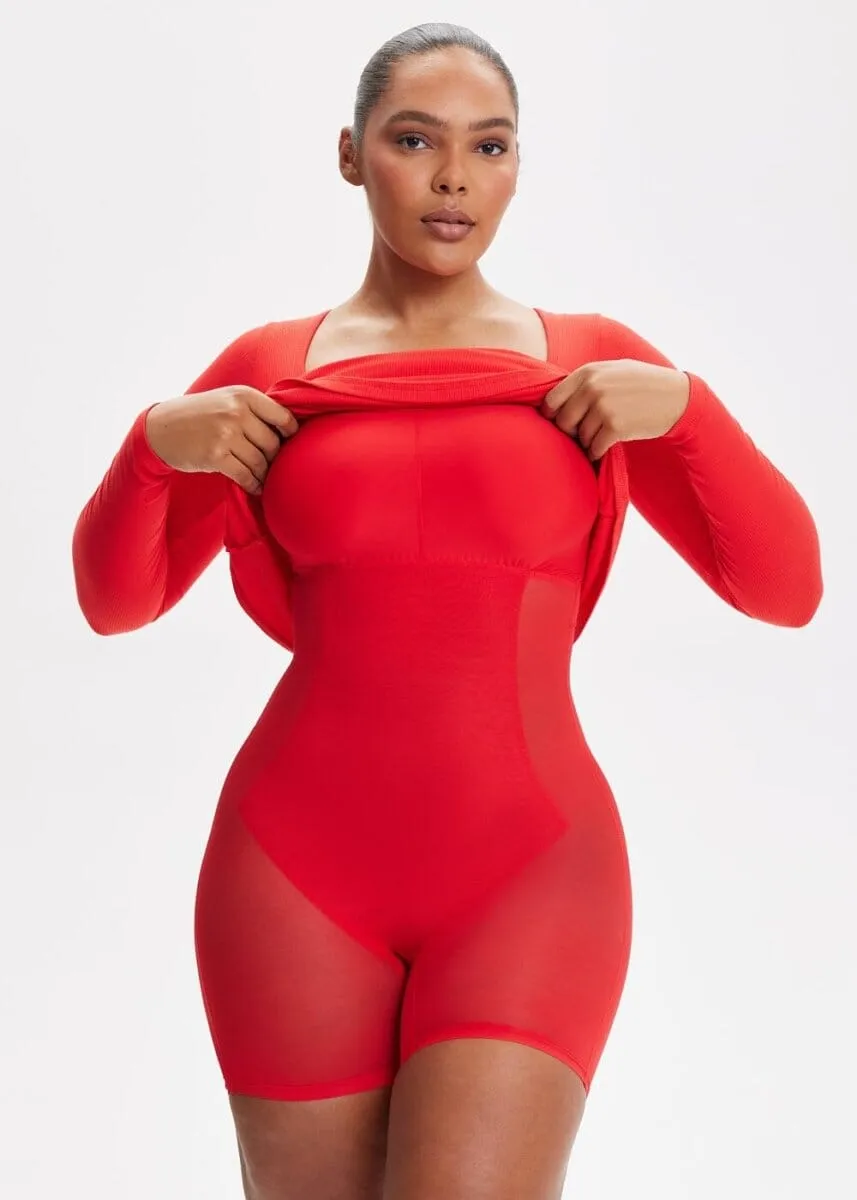 SecretSculpt Long Sleeve Midi Dress