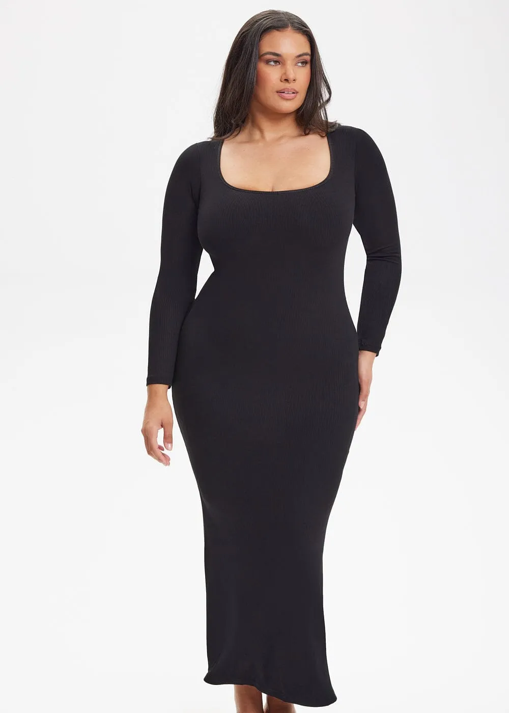 SecretSculpt Long Sleeve Midi Dress