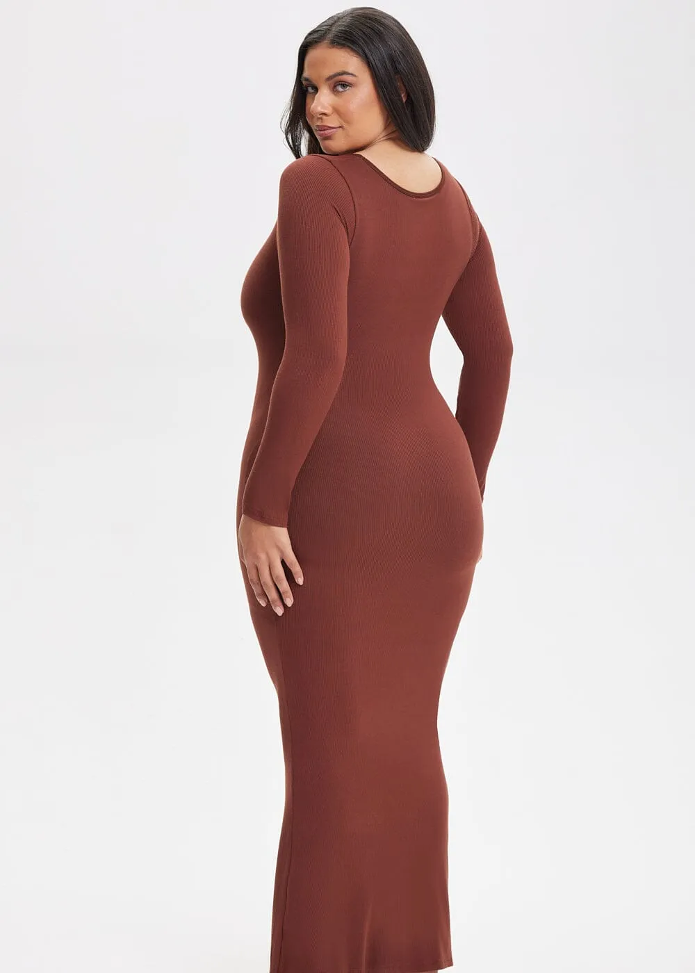SecretSculpt Long Sleeve Midi Dress