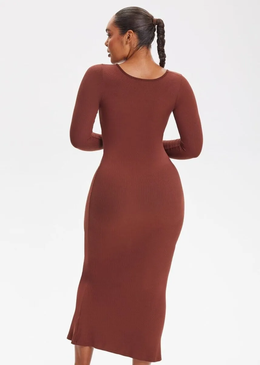 SecretSculpt Long Sleeve Midi Dress