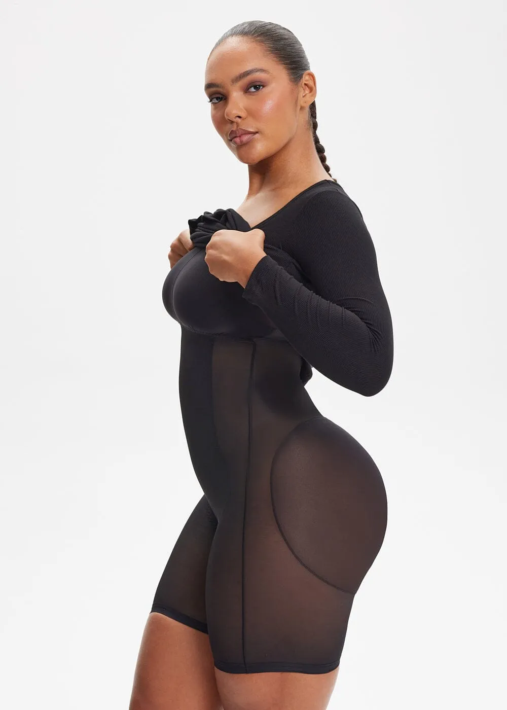 SecretSculpt Long Sleeve Midi Dress