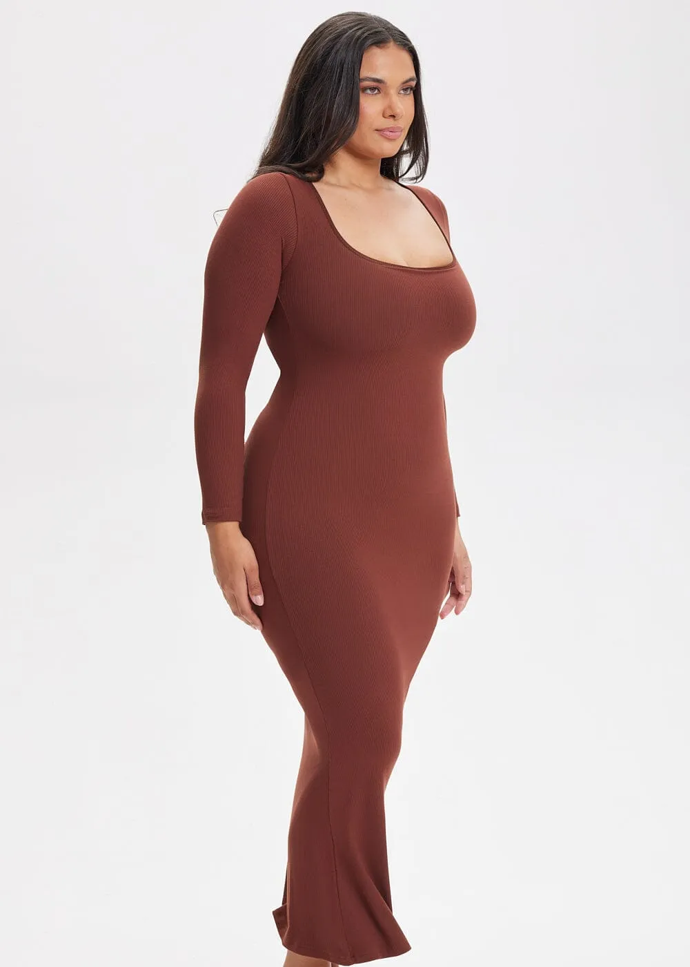 SecretSculpt Long Sleeve Midi Dress