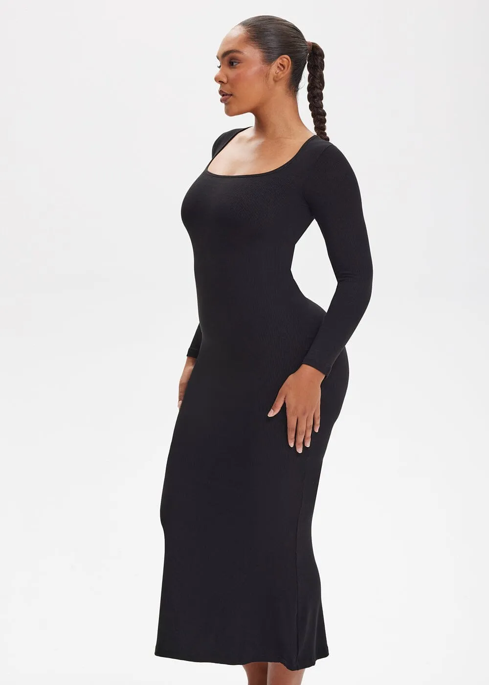 SecretSculpt Long Sleeve Midi Dress