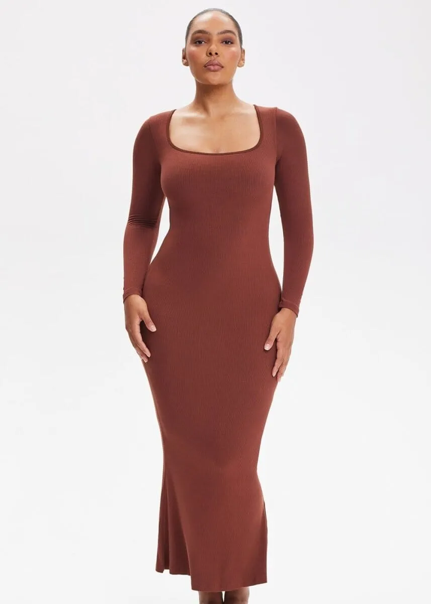 SecretSculpt Long Sleeve Midi Dress