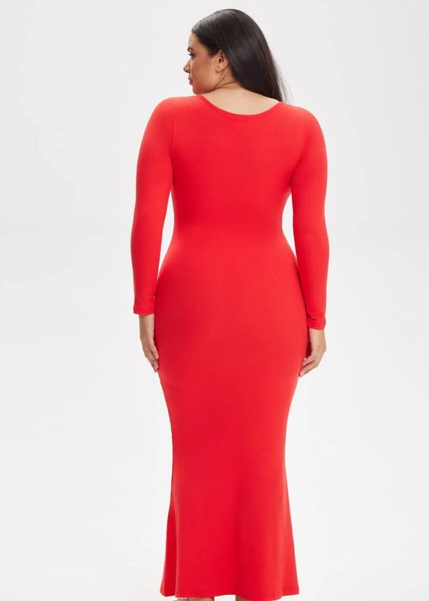 SecretSculpt Long Sleeve Midi Dress