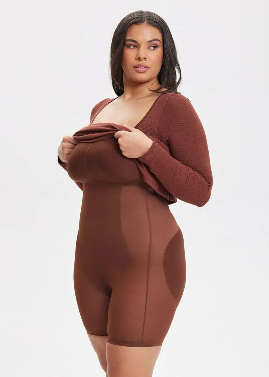 SecretSculpt Long Sleeve Midi Dress