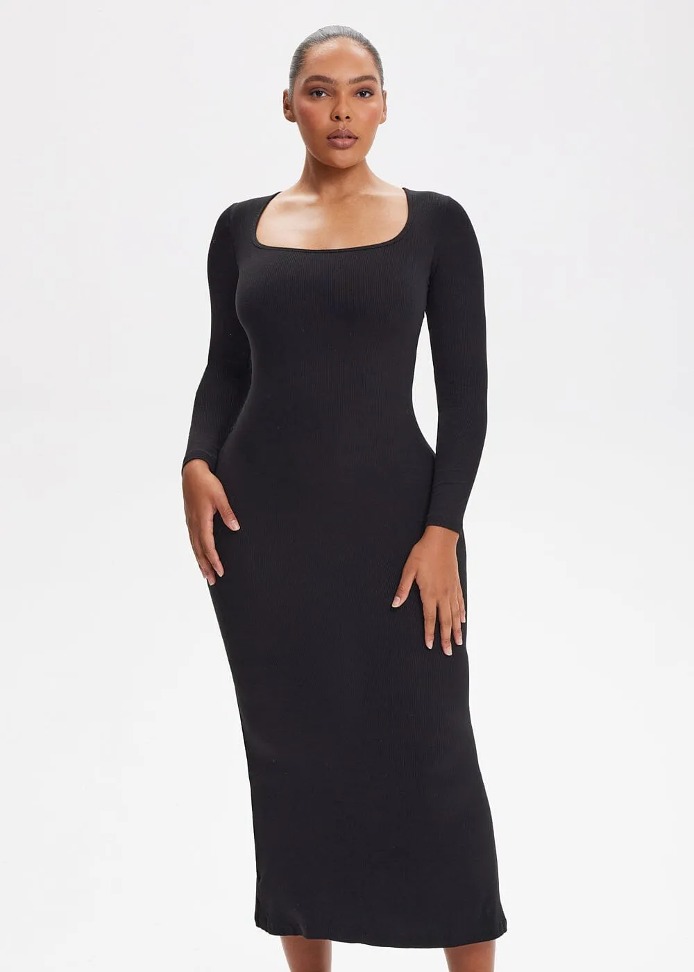 SecretSculpt Long Sleeve Midi Dress