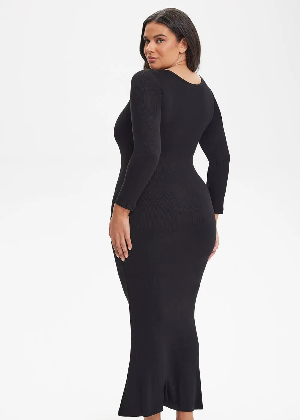 SecretSculpt Long Sleeve Midi Dress