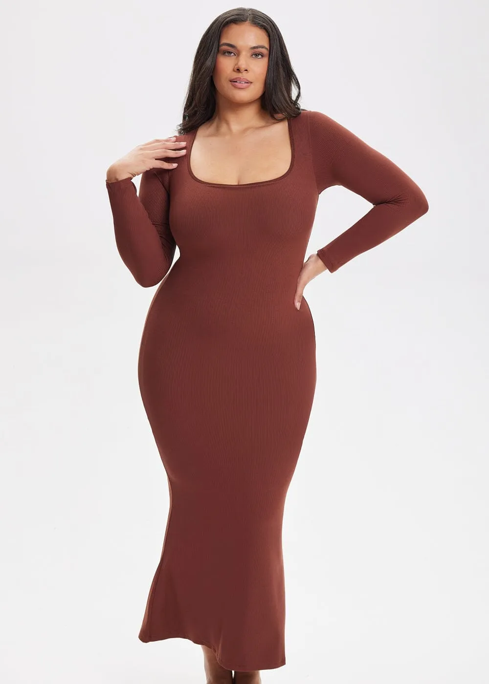 SecretSculpt Long Sleeve Midi Dress