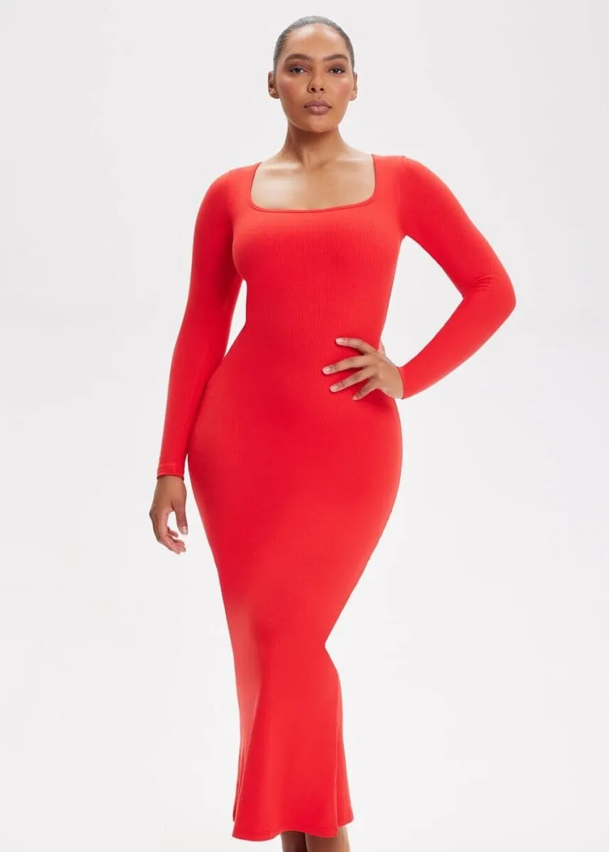 SecretSculpt Long Sleeve Midi Dress