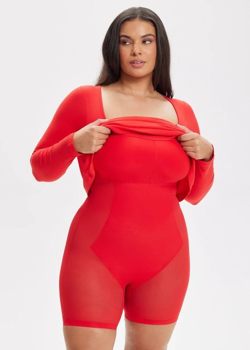 SecretSculpt Long Sleeve Midi Dress