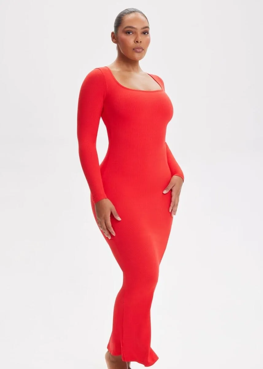 SecretSculpt Long Sleeve Midi Dress