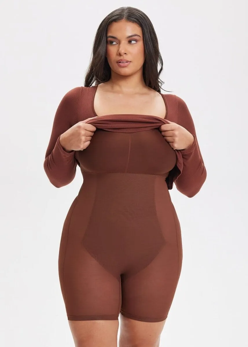 SecretSculpt Long Sleeve Midi Dress