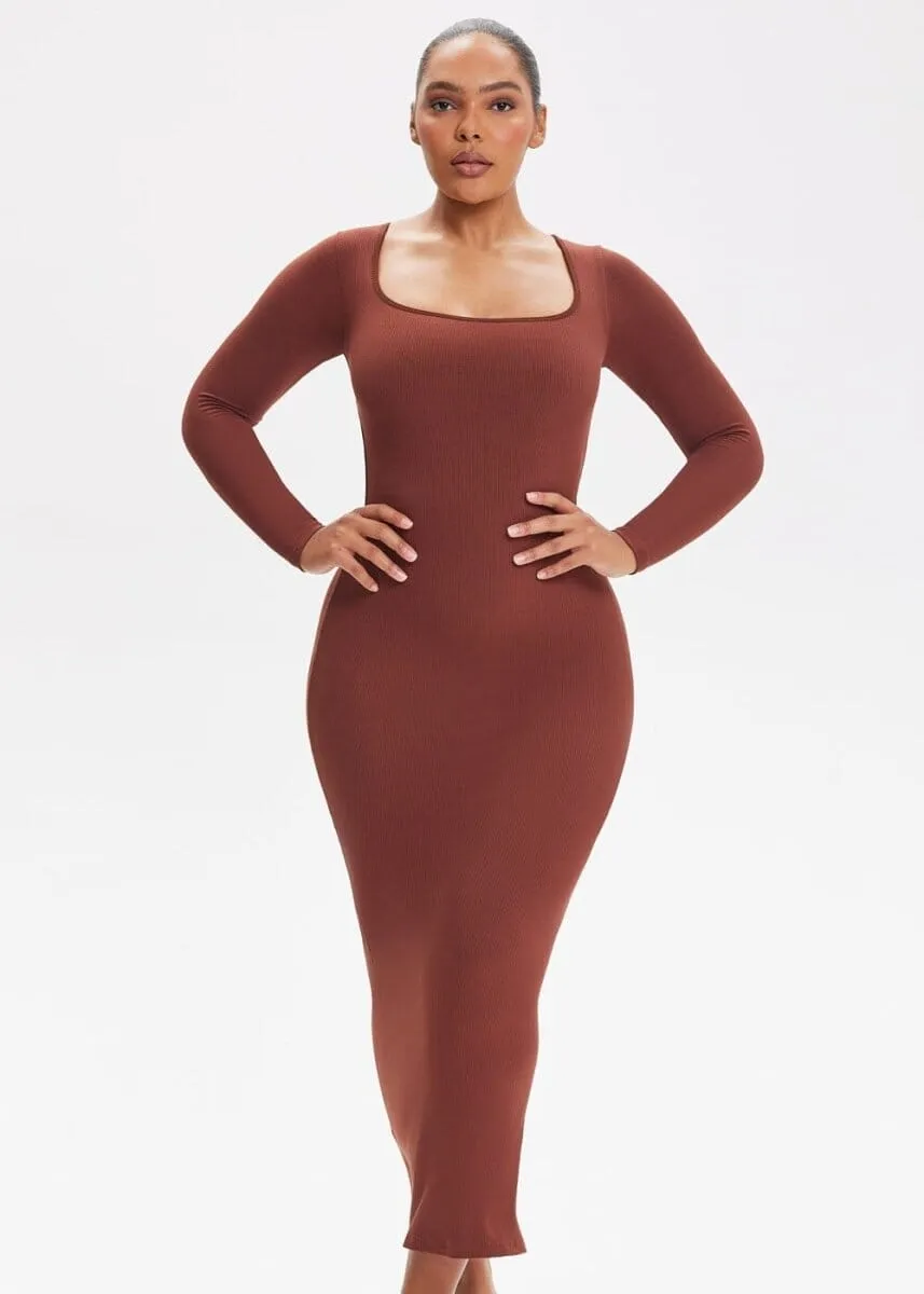 SecretSculpt Long Sleeve Midi Dress
