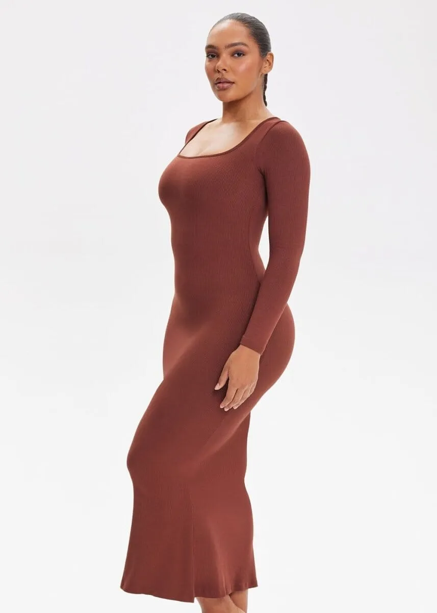 SecretSculpt Long Sleeve Midi Dress