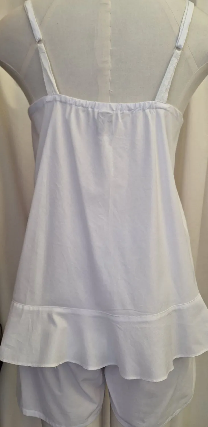 Shoe String Cotton Shortie PJ with Hand Embroidery