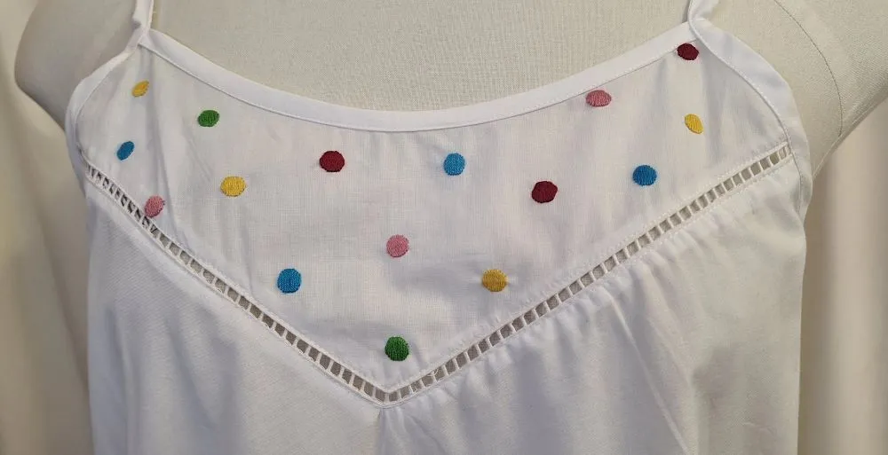 Shoe String Cotton Shortie PJ with Hand Embroidery