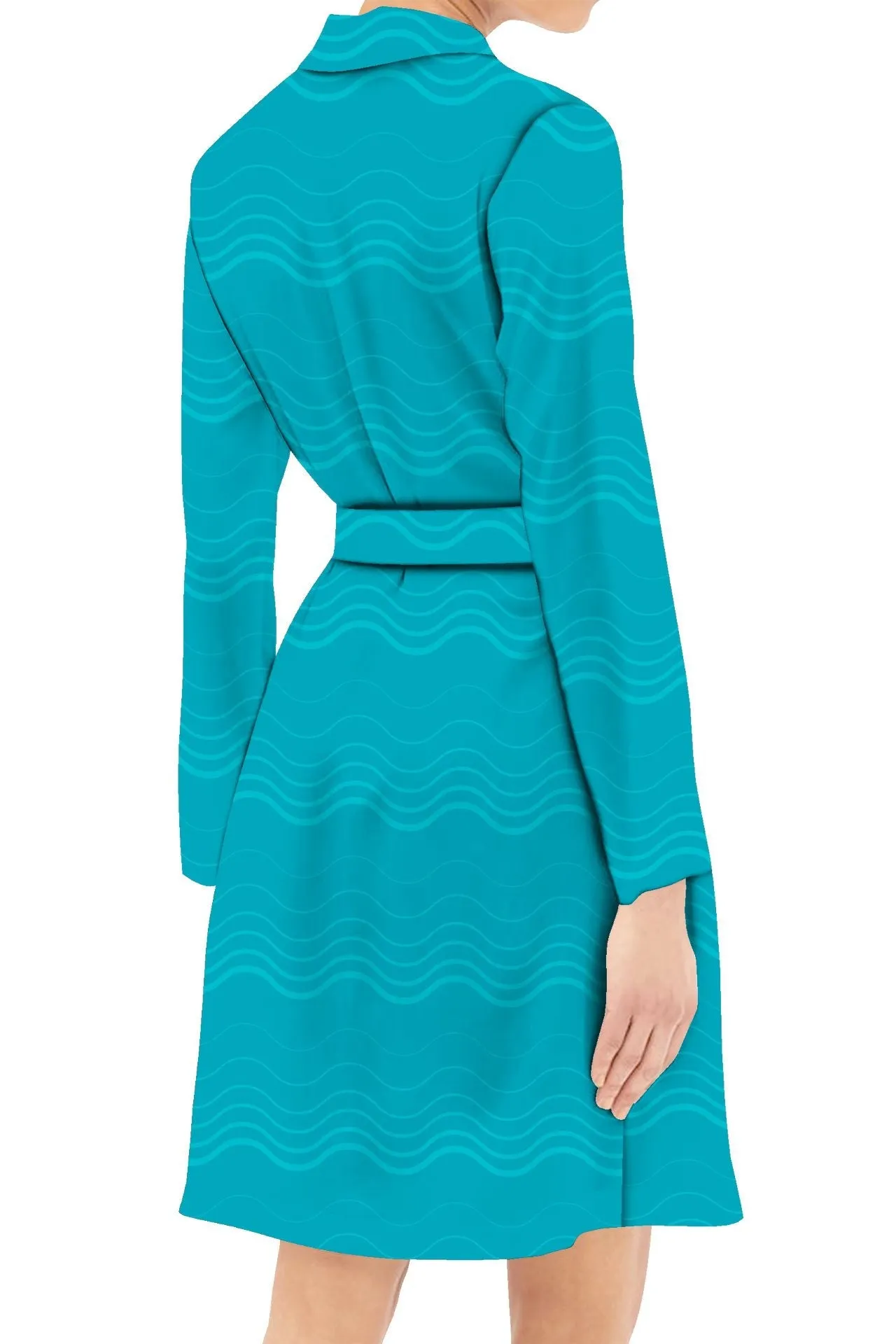 Short Long Sleeve Wrap Dress