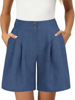 Shorts for Women Dressy High Waisted 2025 Summer Trendy Short Pants Business Casual Work Tailored Shorts with Pocket
