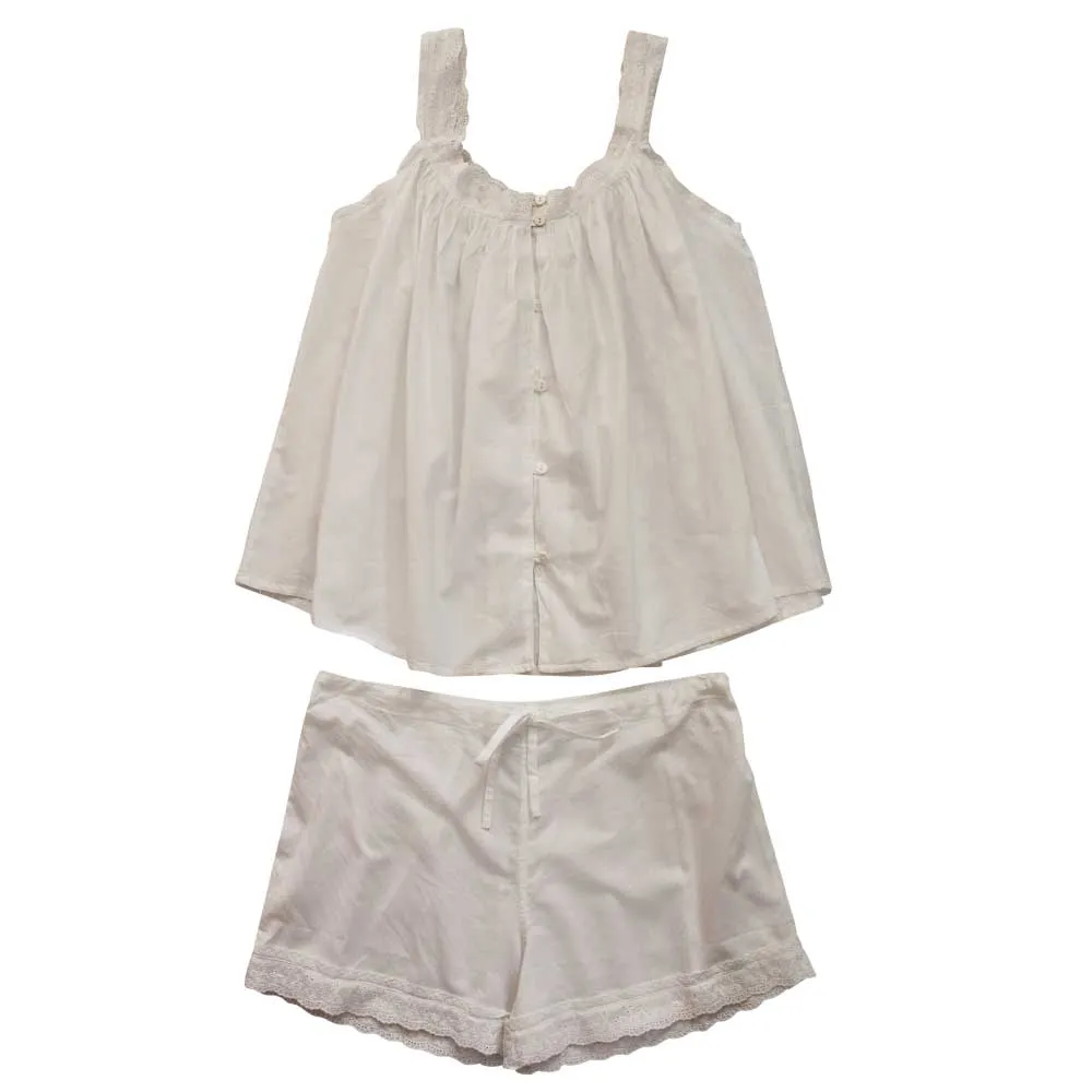 Sleeveless Button Down Shortie Set - Powell Craft