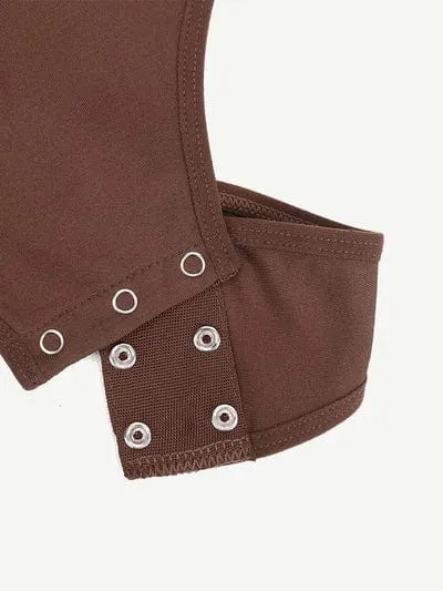 Square Neck Tummy Control Long Sleeve Shapewear Bodysuit