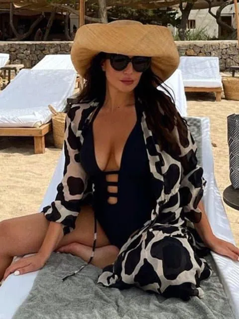 Swimsuit Cover Up - Lightweight Chiffon, Bohemian Style, Solid Pattern