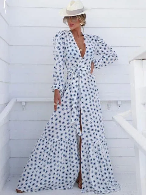 Swimsuit Cover Up - Lightweight Chiffon, Bohemian Style, Solid Pattern