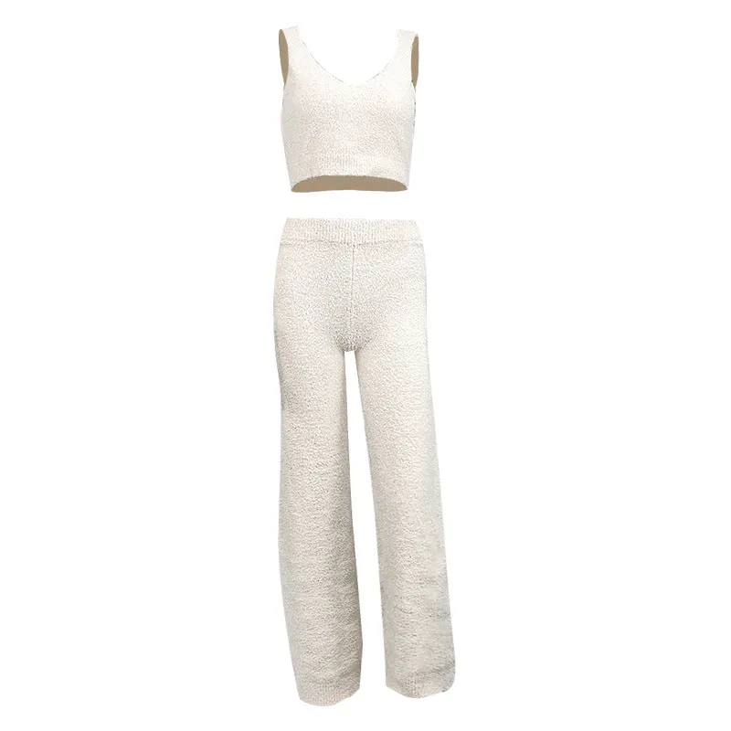 Two-Piece V-neck Matching Loungewear Set