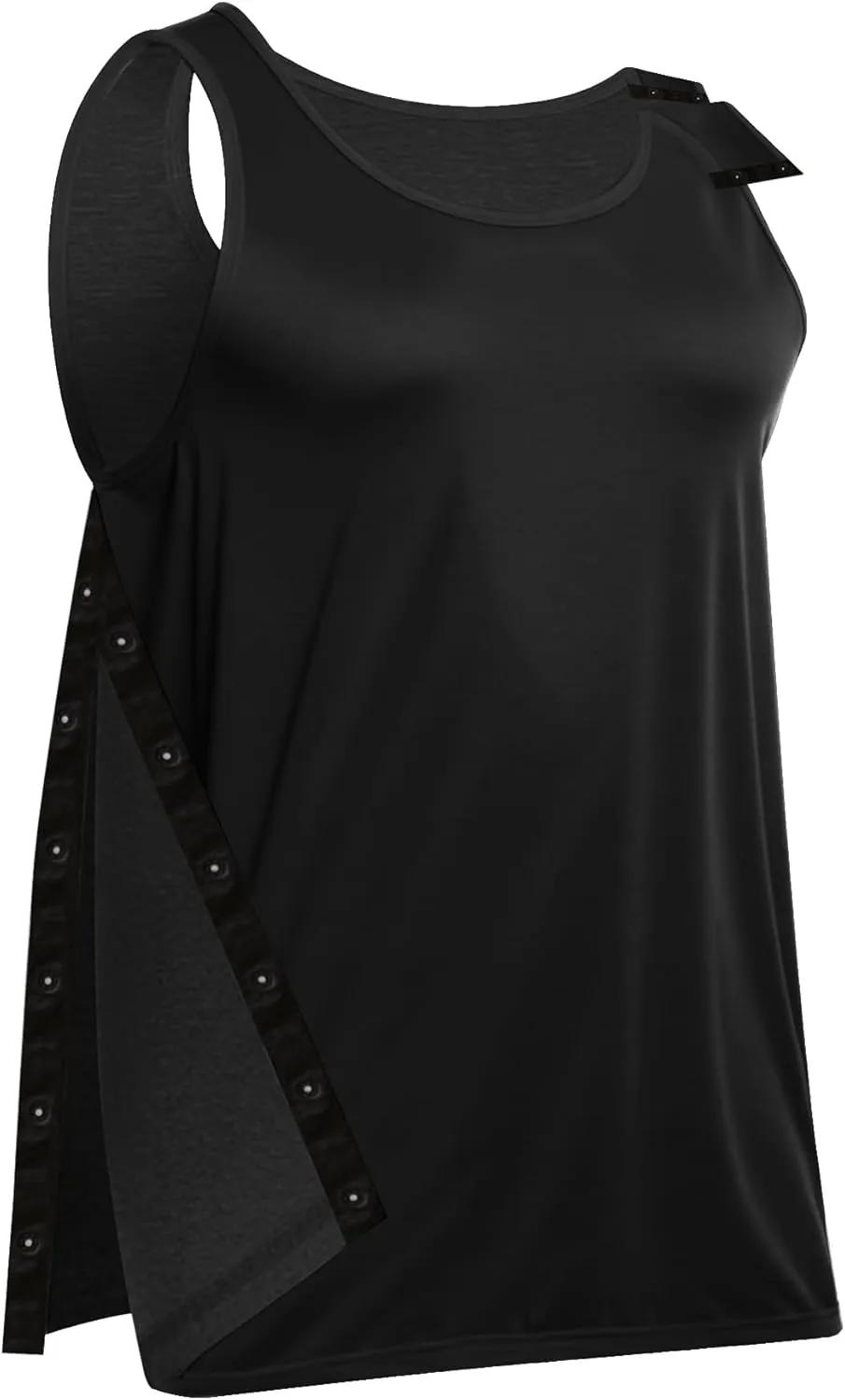Unisex Post Shoulder Surgery Tank Tops, Side Snap Access Tear Way Sleeveless Shirts, Recovery Tear Away T-Shirt