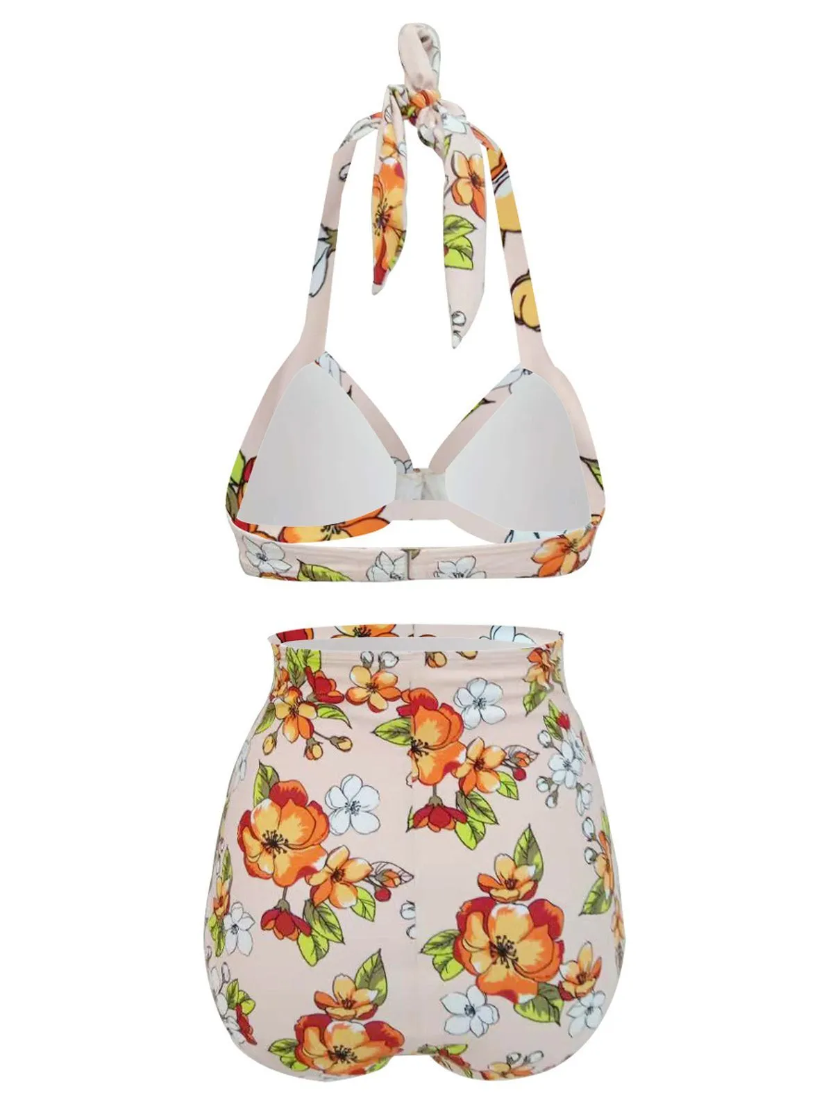 Upopby Retro Halter High Waist Bikini Swimsuit