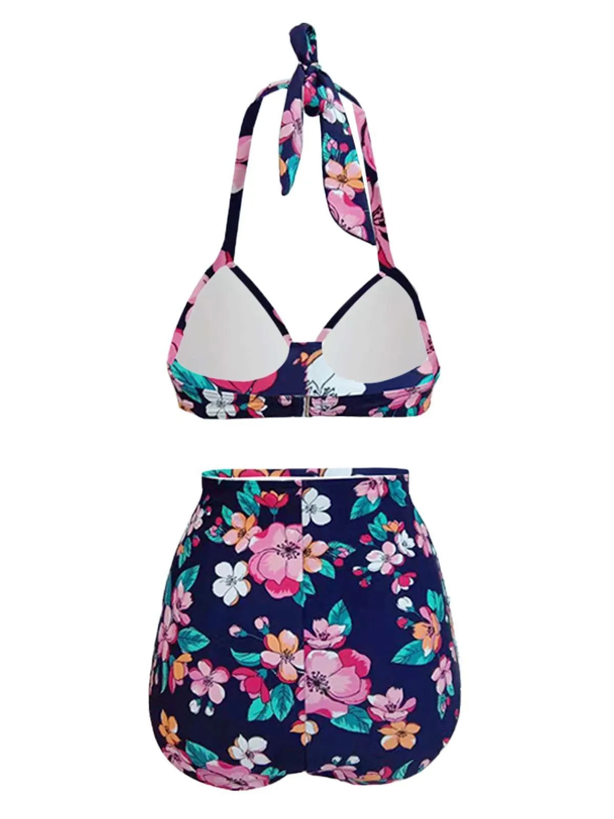 Upopby Retro Halter High Waist Bikini Swimsuit