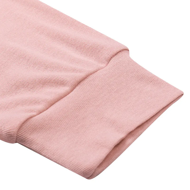 Women Casual Two Piece Pajamas Set Long Sleeve Pullover With Shorts Lounge Wear Jogger Set