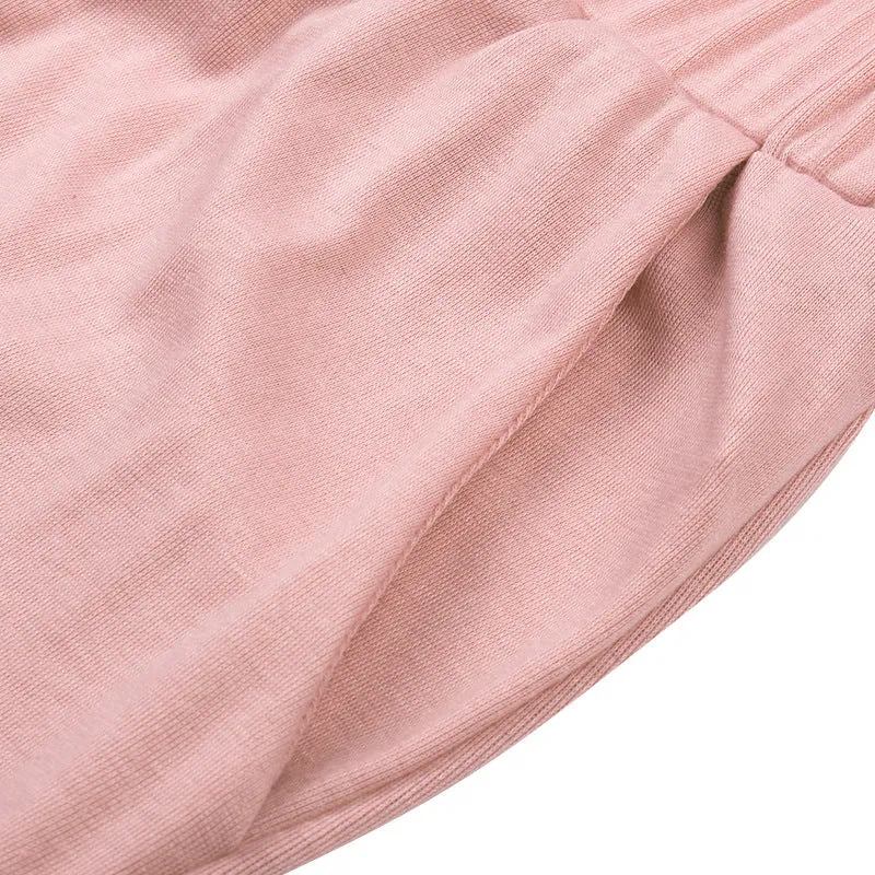 Women Casual Two Piece Pajamas Set Long Sleeve Pullover With Shorts Lounge Wear Jogger Set