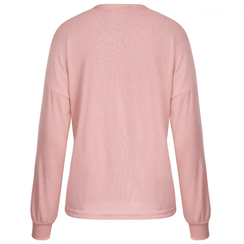 Women Casual Two Piece Pajamas Set Long Sleeve Pullover With Shorts Lounge Wear Jogger Set