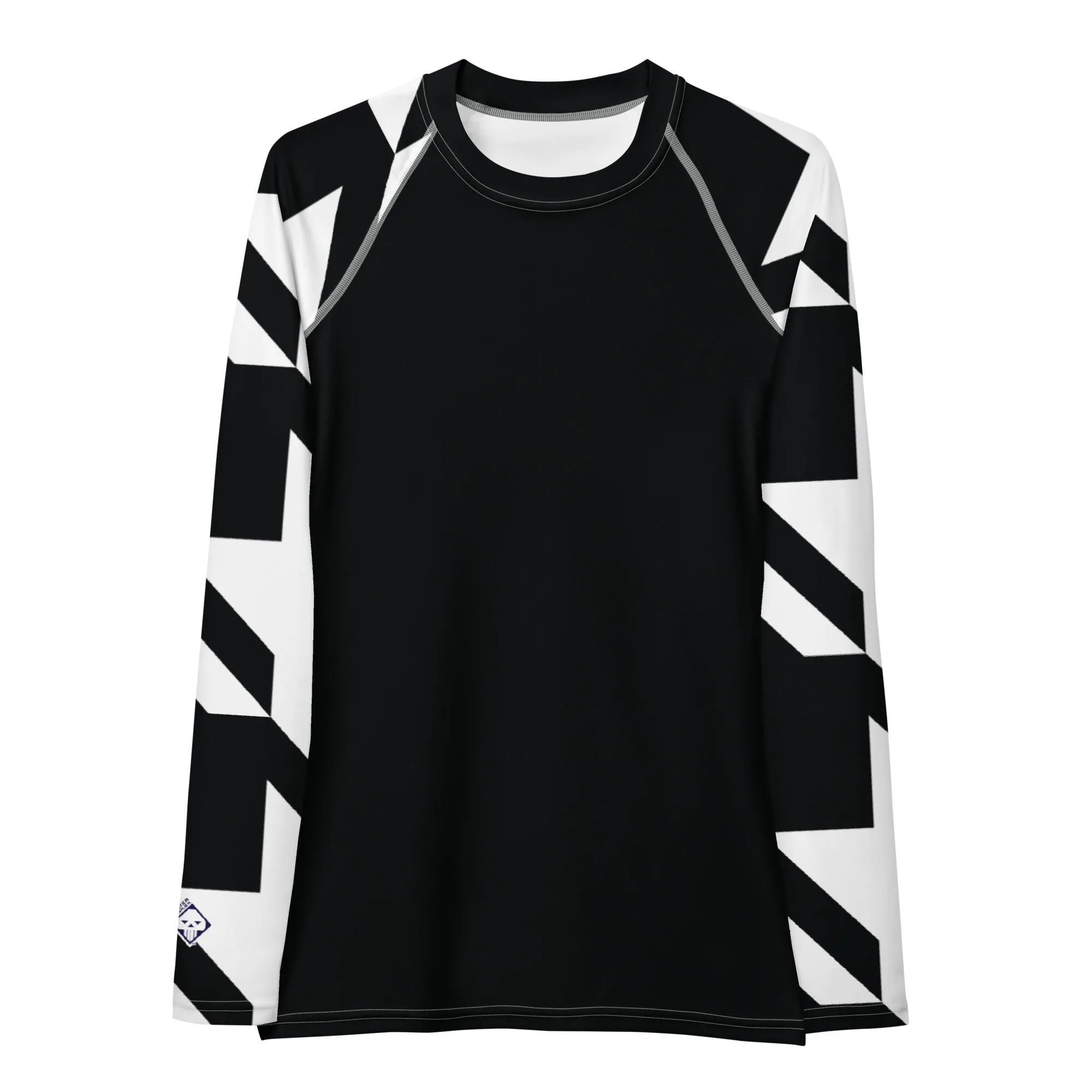 Womens Long Sleeve BJJ Rash Guard - Houndstooth 001 Noir