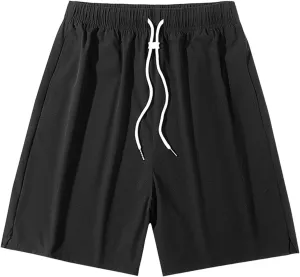 Xiaojmake Men's Casual Shorts Daily Outdoor Quick Dry Hiking Short Lightweight Athletic Shorts Swim Trunks with Zip Pockets