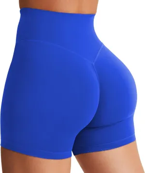 YEOREO Women's Biker Shorts 4.5" / 6" Workout Gym Shorts Craze High Waist Tummy Control Hidden Scrunch Running Yoga
