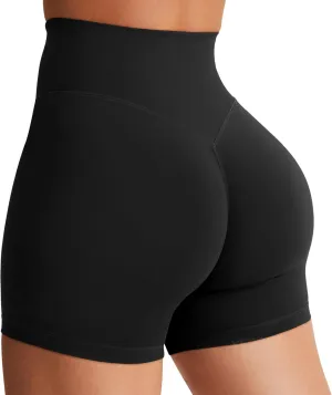 YEOREO Women's Biker Shorts 4.5" / 6" Workout Gym Shorts Craze High Waist Tummy Control Hidden Scrunch Running Yoga