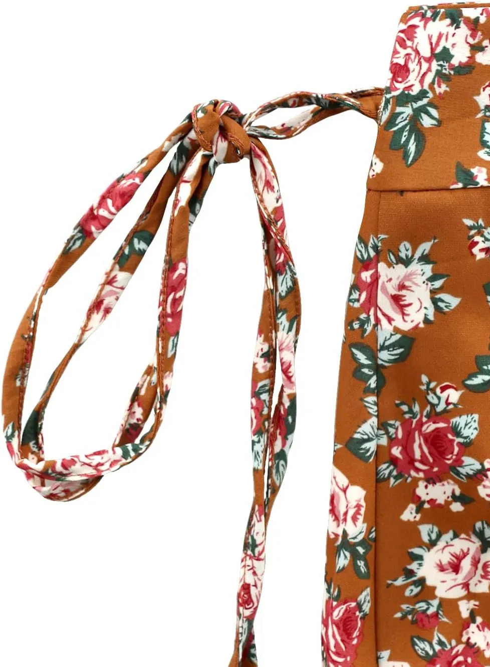 Yonala Womens Boho Floral Tie Up Waist Summer Beach Wrap Cover Up Maxi Skirt
