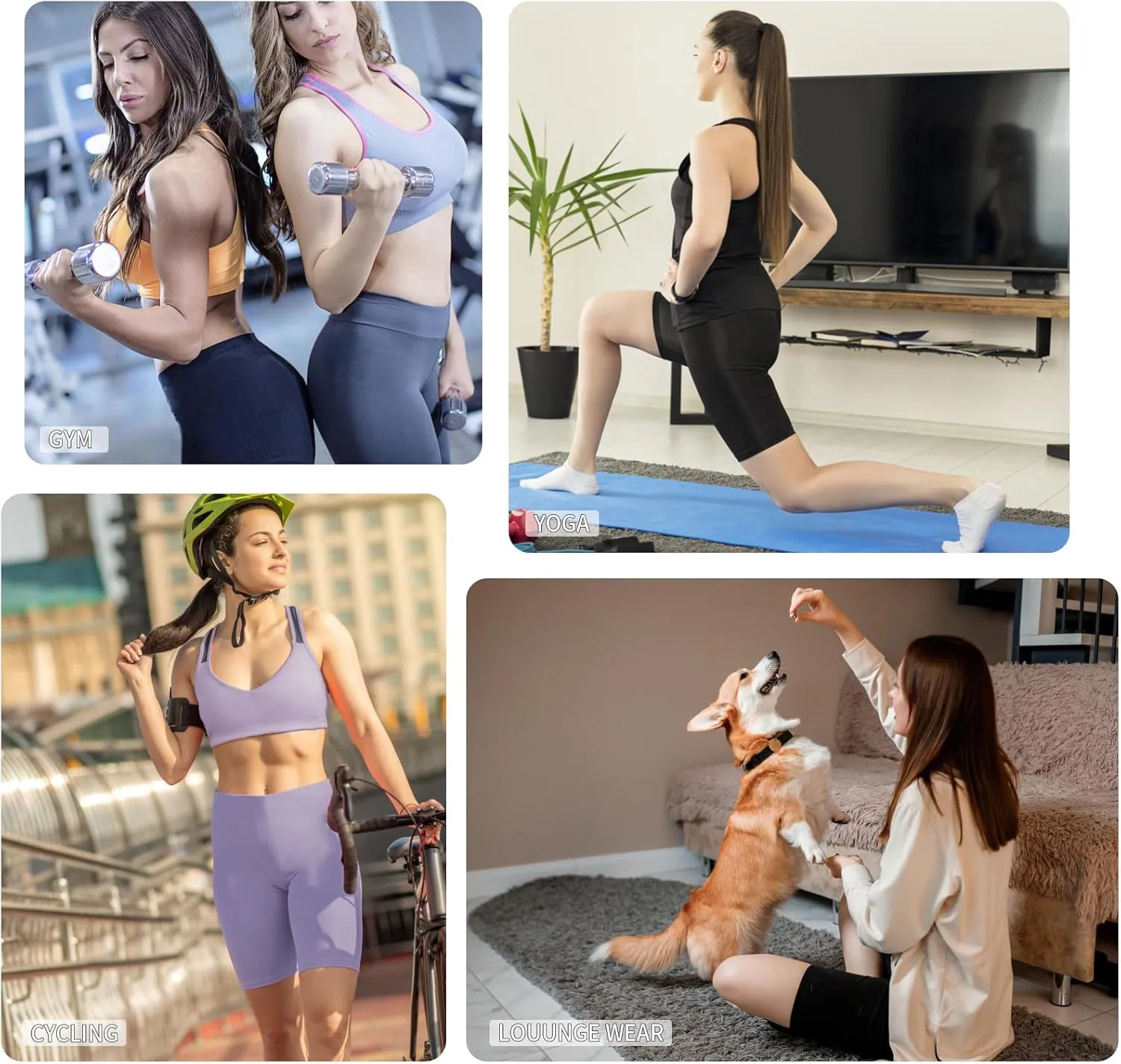 YOYOYOGA Yoga Shorts for Women High Waist Tummy Control Biker Shorts with Pocket Workout Gym Volleyball Running