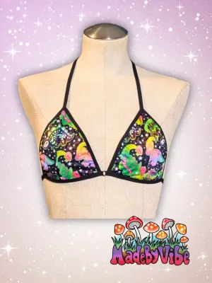 Zombie Dinos Triangle Halter Swim Top - Ready to Ship